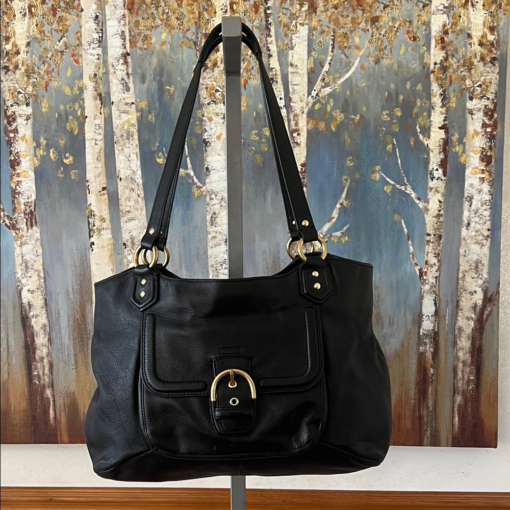 Coach Campbell Black Leather Bag  F24961